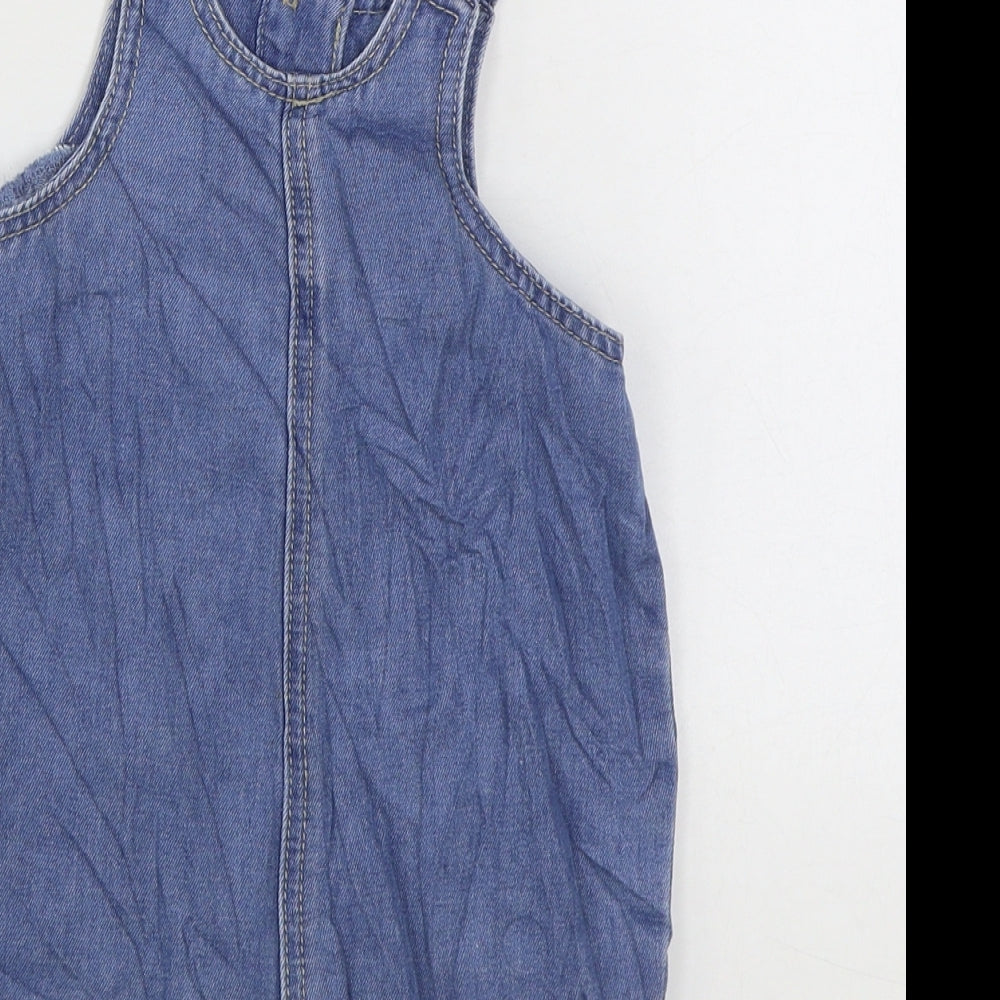 Nutmeg Girls Blue Cotton Romper One-Piece Size 5-6 Years Button