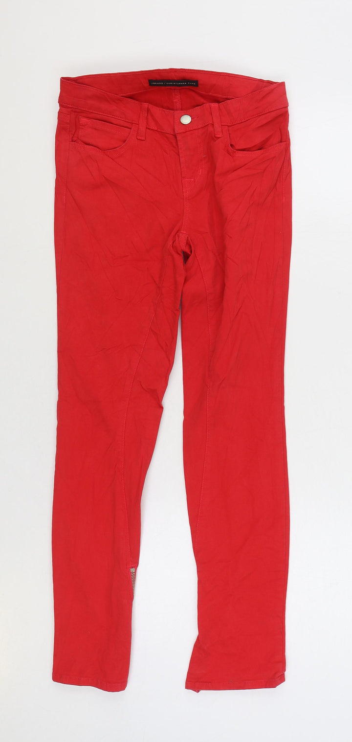 JBrand Womens Red Cotton Skinny Jeans Size 26 in L28 in Regular Zip