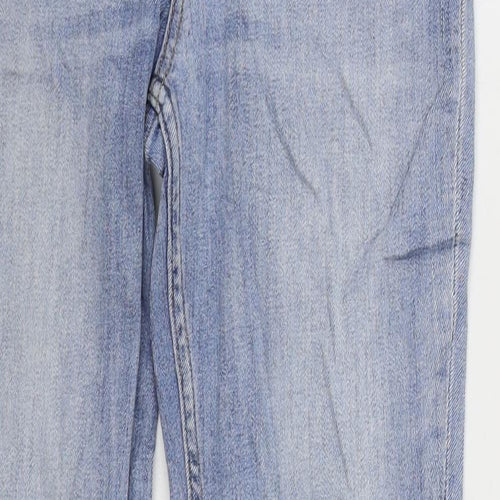 H&M Womens Blue Cotton Skinny Jeans Size 10 L29 in Regular Zip