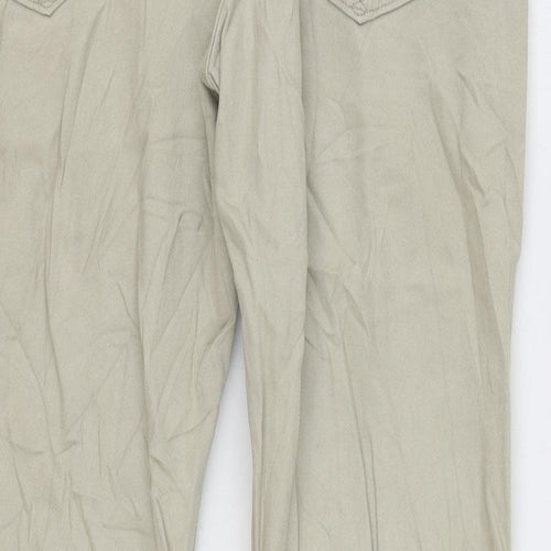 Marks and Spencer Mens Beige Cotton Straight Jeans Size 38 in L29 in Regular Zip