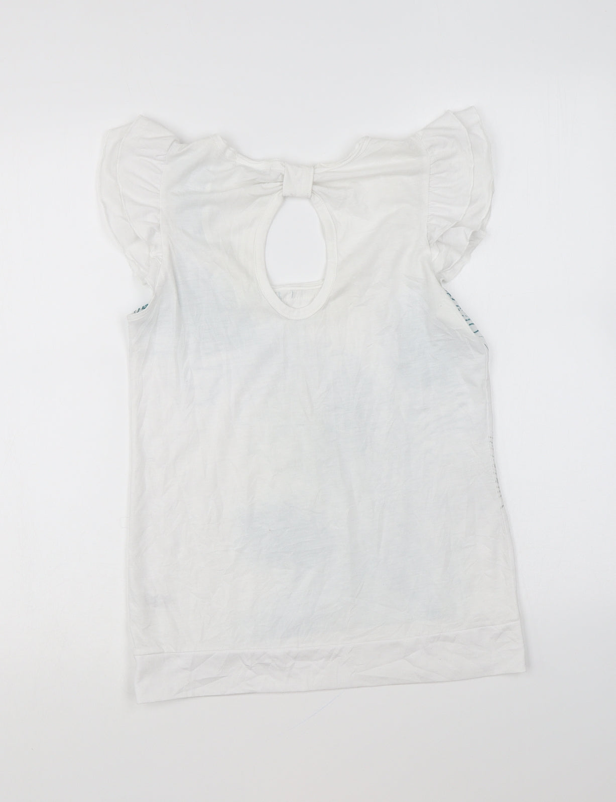 George Womens White Polyester Basic T-Shirt Size 10 Round Neck