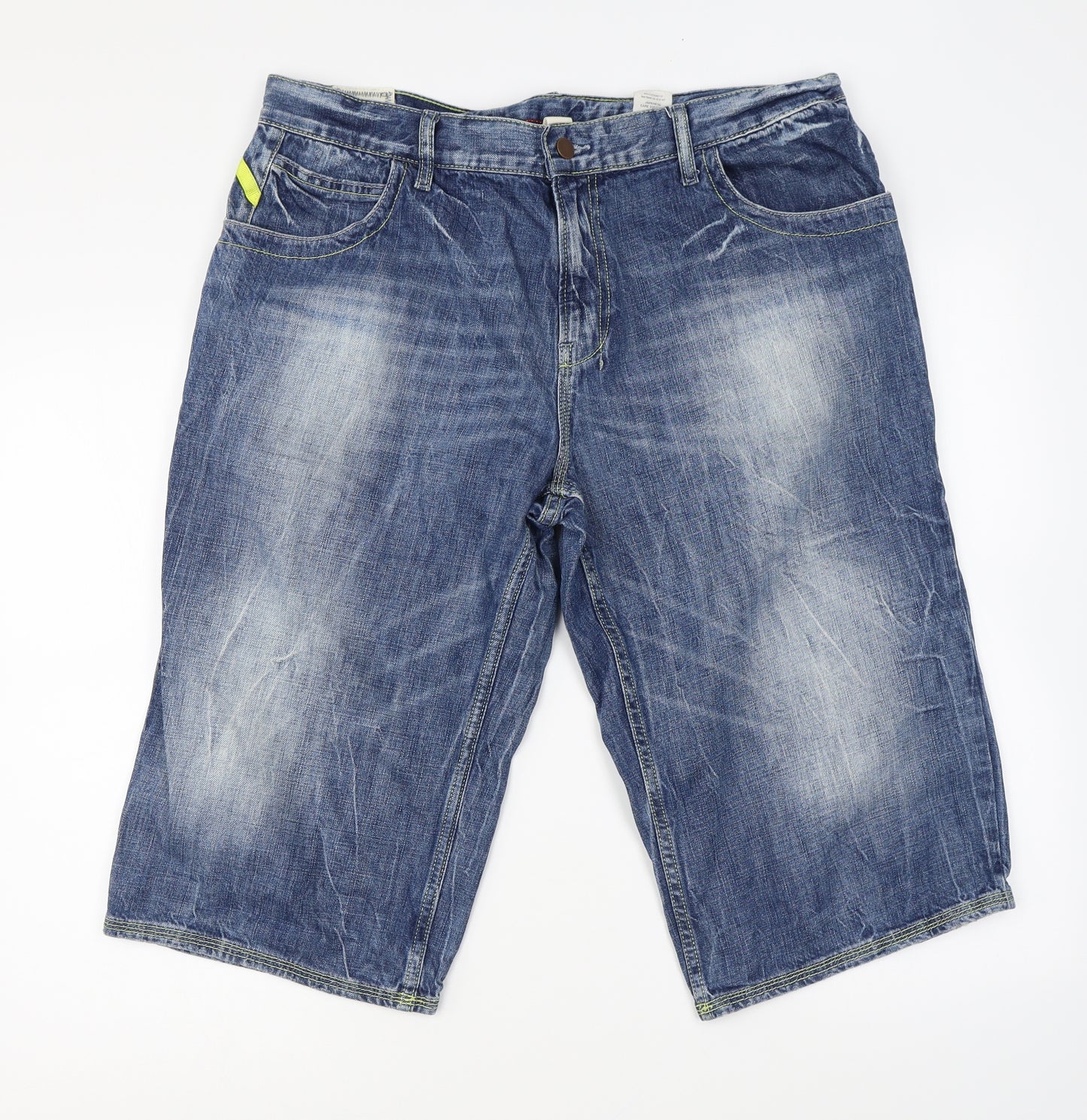 NEXT Mens Blue Cotton Cropped Jeans Size 36 in Regular Zip