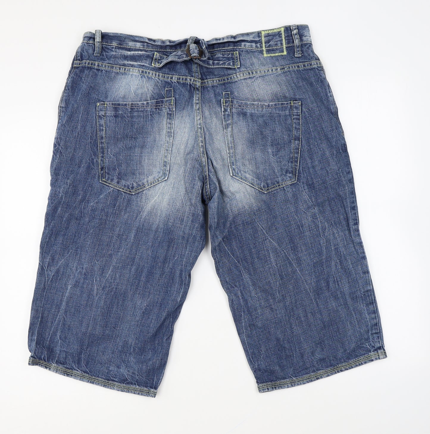 NEXT Mens Blue Cotton Cropped Jeans Size 36 in Regular Zip