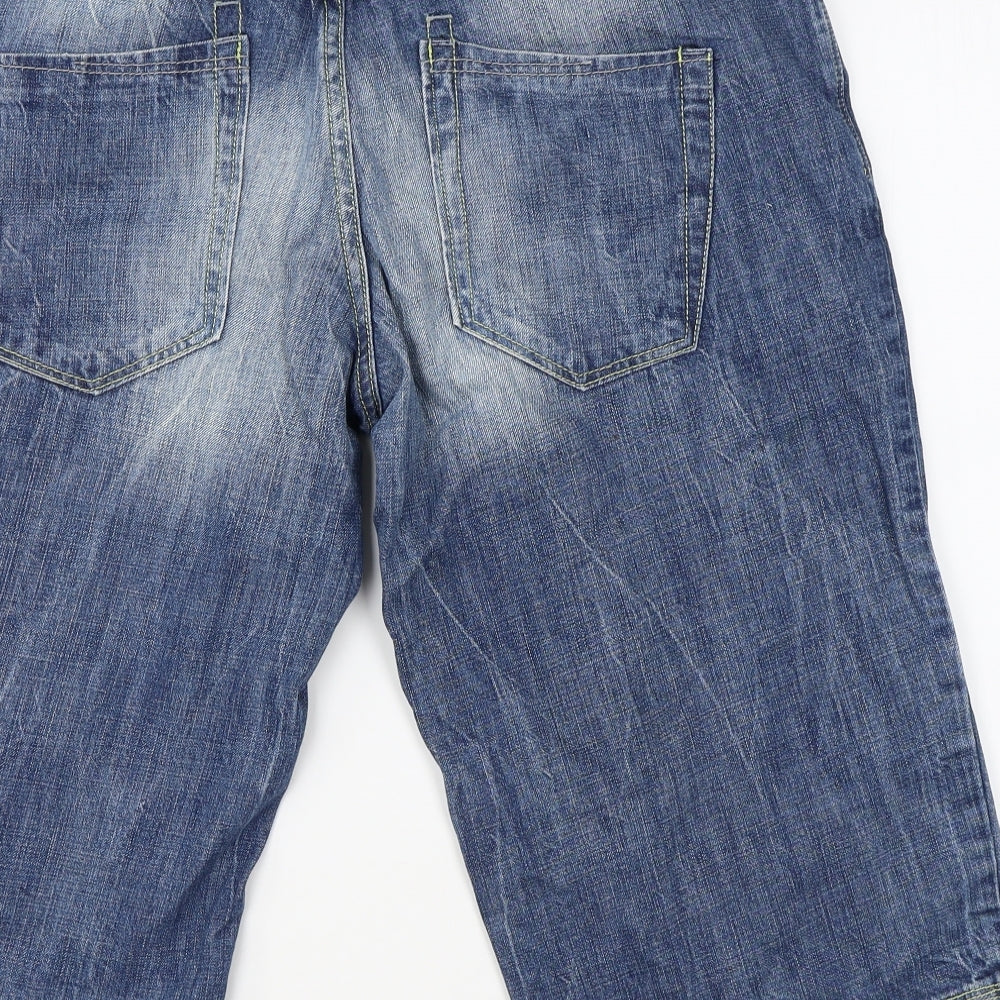 NEXT Mens Blue Cotton Cropped Jeans Size 36 in Regular Zip