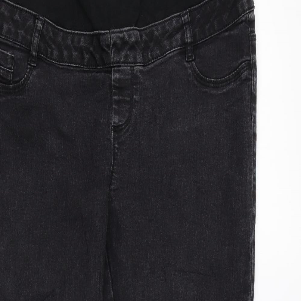 Dorothy Perkins Womens Black Cotton Flared Jeans Size 12 L28 in Regular