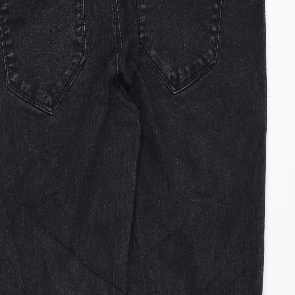 Dorothy Perkins Womens Black Cotton Flared Jeans Size 12 L28 in Regular