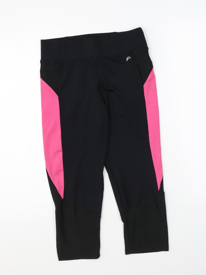 F&F Womens Black Polyester Compression Leggings Size 10 L19 in Regular Pullover
