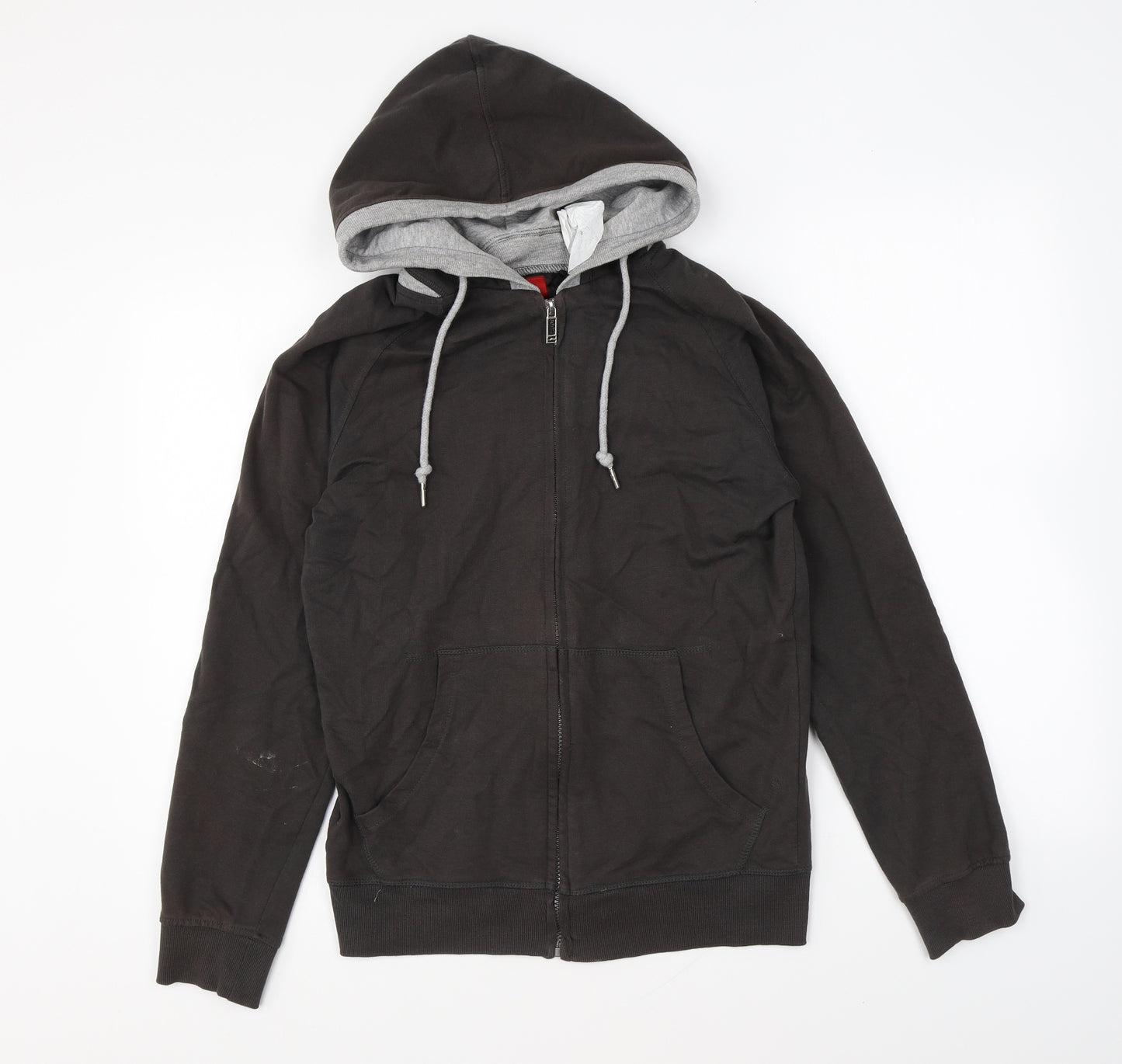 Clayton Mens Grey Cotton Full Zip Hoodie Size M