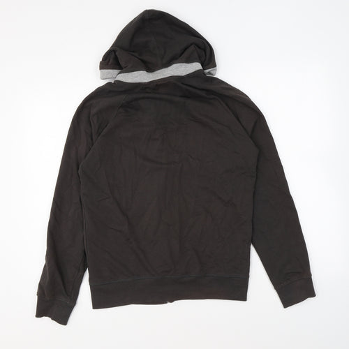 Clayton Mens Grey Cotton Full Zip Hoodie Size M
