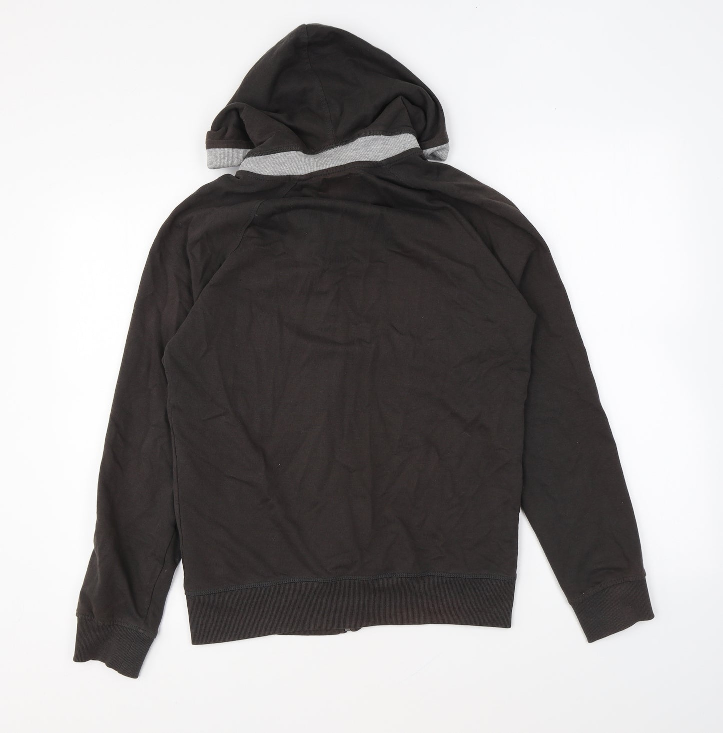 Clayton Mens Grey Cotton Full Zip Hoodie Size M