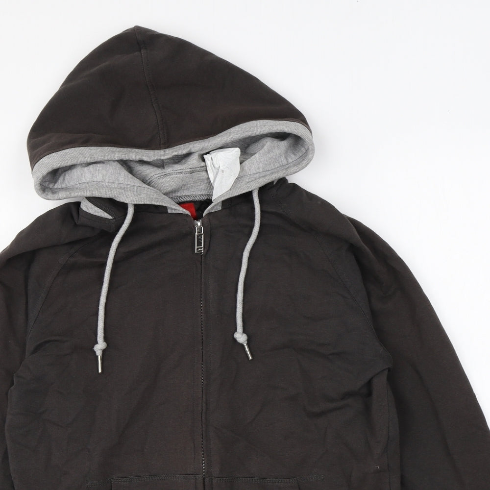 Clayton Mens Grey Cotton Full Zip Hoodie Size M