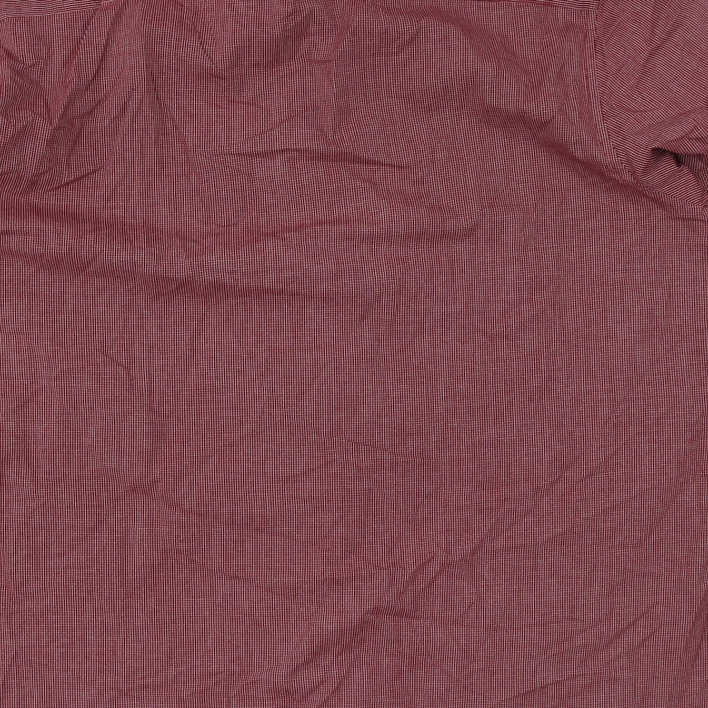 TU Mens Purple Striped Cotton Button-Up Size 17.5 Collared Button