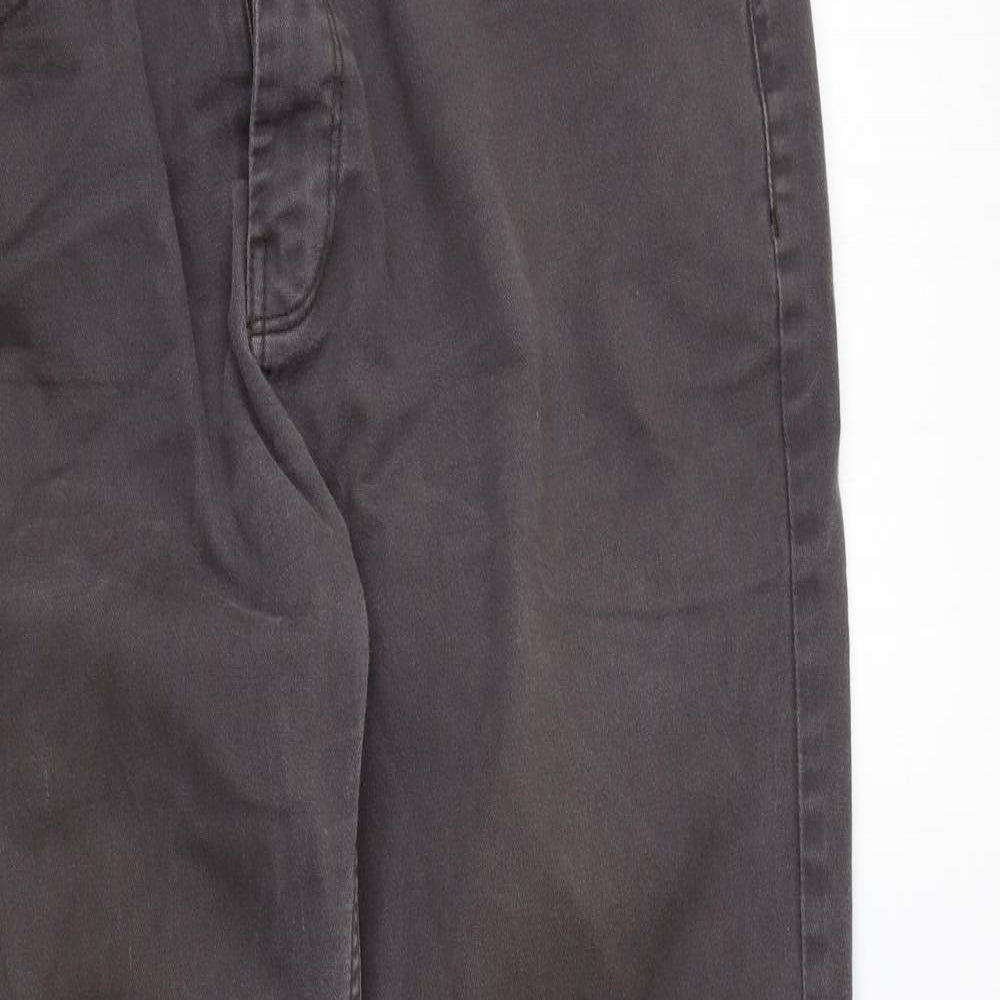 George Mens Grey Cotton Straight Jeans Size 38 in L29 in Regular Zip