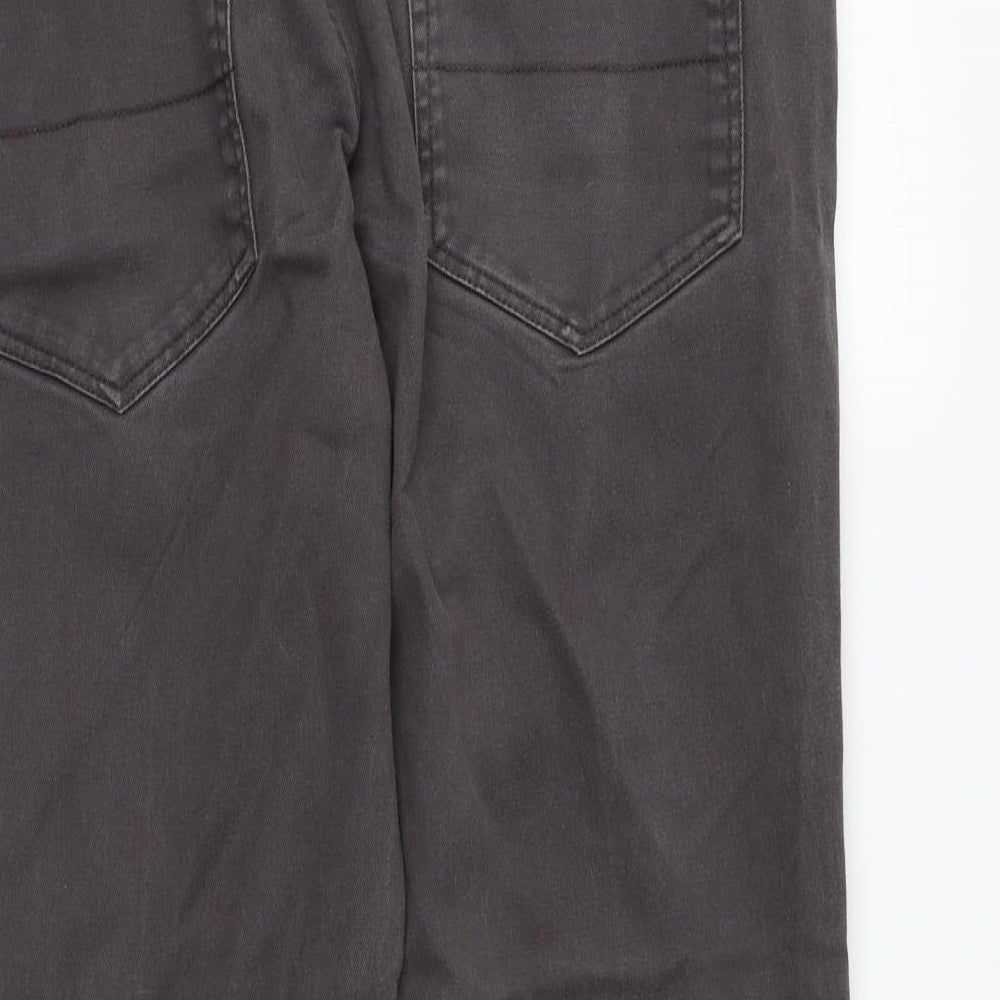 George Mens Grey Cotton Straight Jeans Size 38 in L29 in Regular Zip