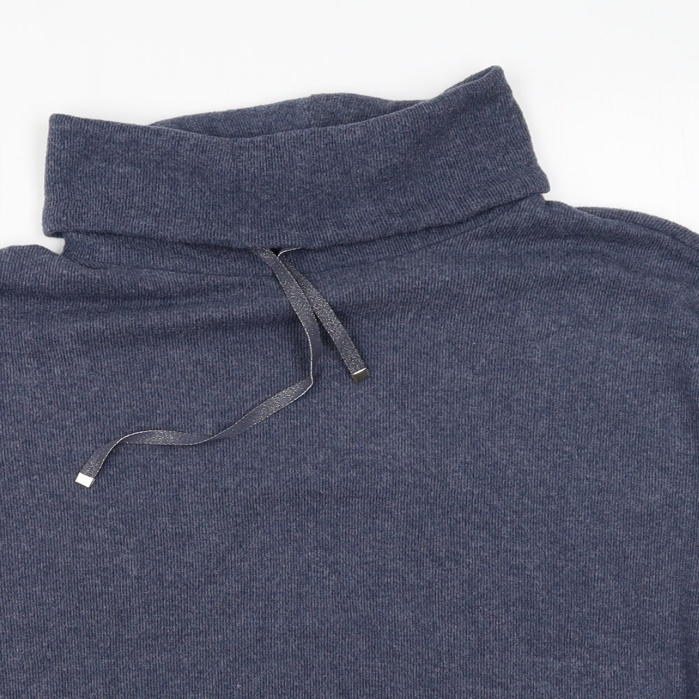 George Womens Blue Roll Neck Polyester Pullover Jumper Size 12