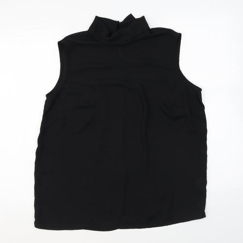 Shop Direct Womens Black Polyester Basic Blouse Size 14 Cowl Neck
