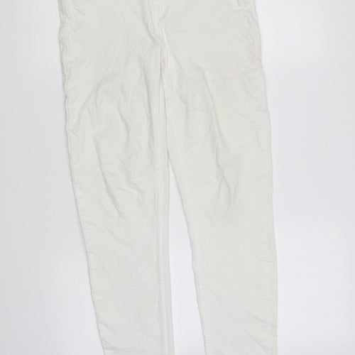 Zara Womens White Cotton Skinny Jeans Size 14 L27 in Regular Zip