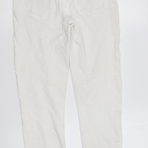 Zara Womens White Cotton Skinny Jeans Size 14 L27 in Regular Zip