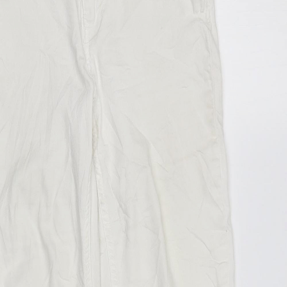 Zara Womens White Cotton Skinny Jeans Size 14 L27 in Regular Zip
