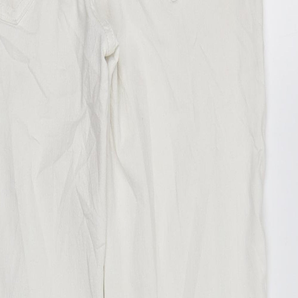 Zara Womens White Cotton Skinny Jeans Size 14 L27 in Regular Zip