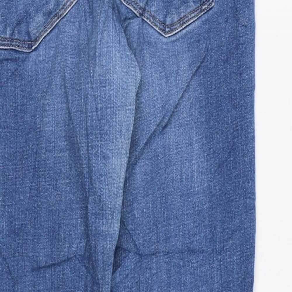 NEXT Womens Blue Cotton Skinny Jeans Size 12 L28 in Regular Zip