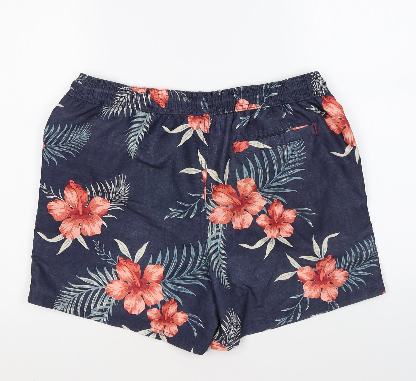 Cedar Wood State Mens Multicoloured Floral Polyester Sweat Shorts Size M L6 in Regular Drawstring - Swim Shorts