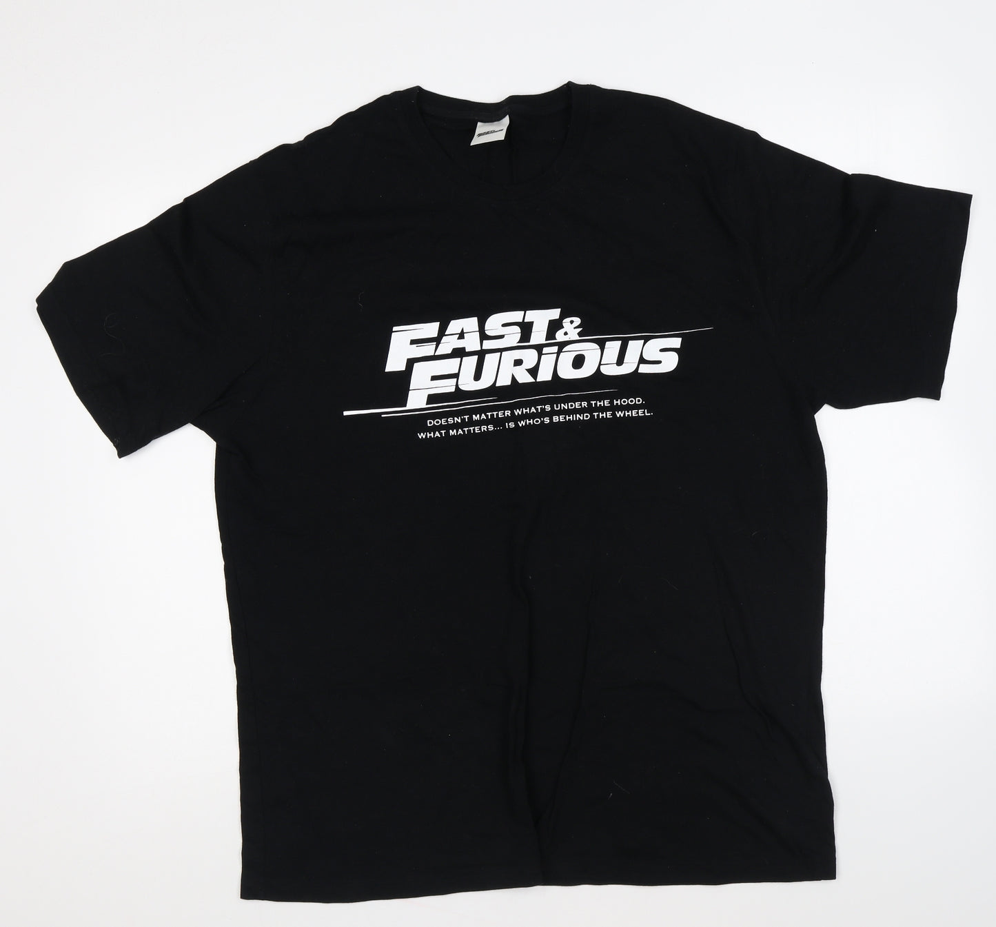 Preworn Mens Black Cotton T-Shirt Size XL Round Neck - Fast & Furious