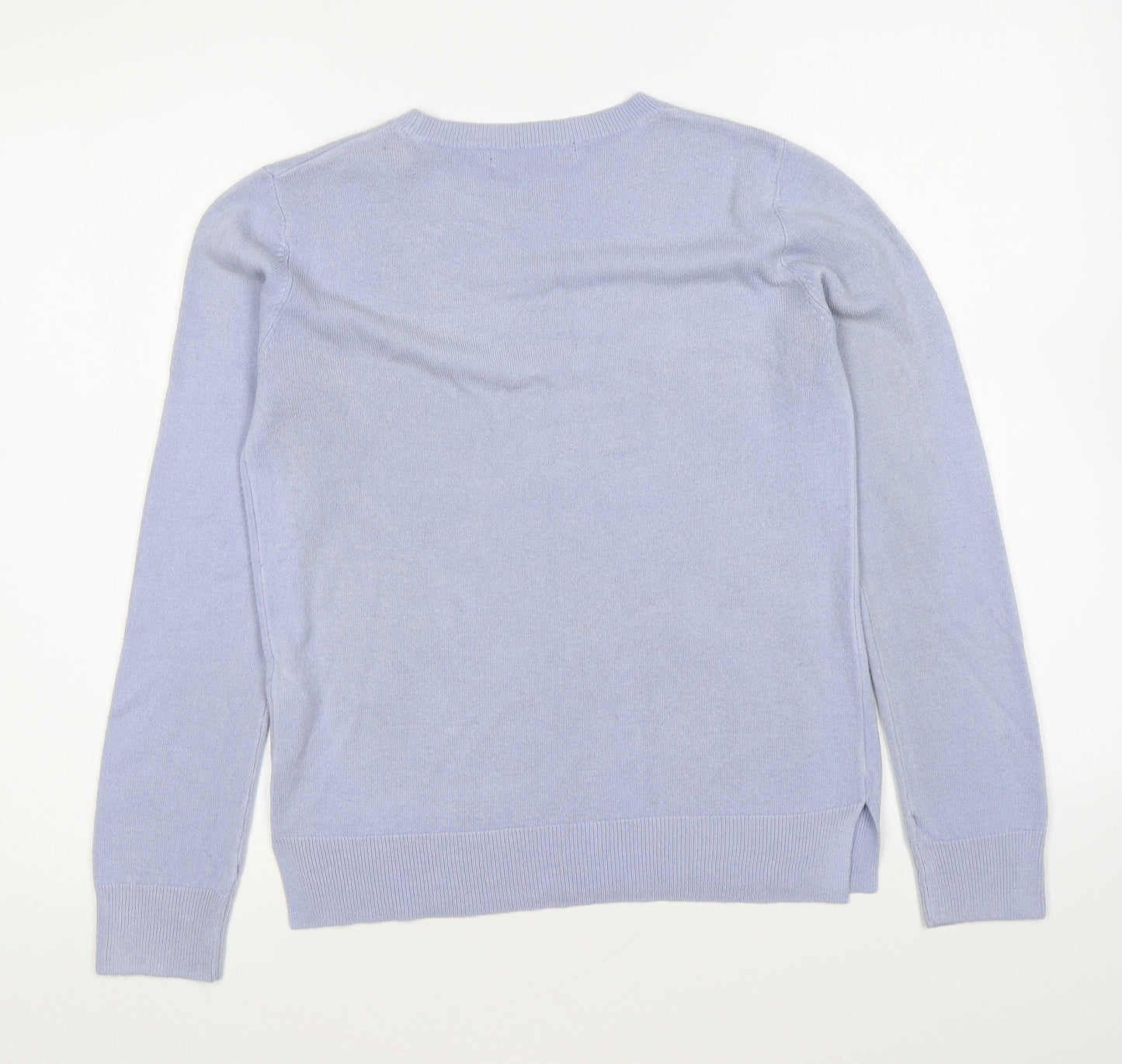 Marks and Spencer Womens Blue Round Neck Acrylic Pullover Jumper Size 10