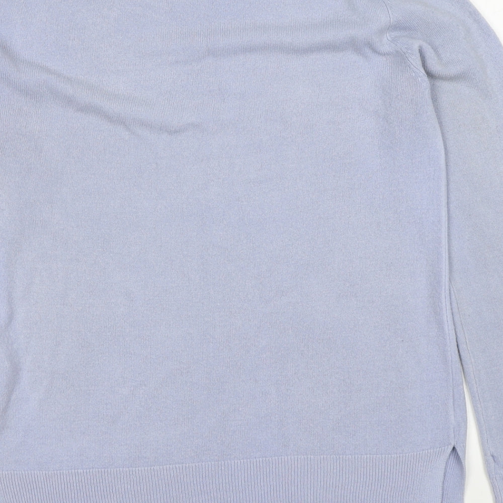 Marks and Spencer Womens Blue Round Neck Acrylic Pullover Jumper Size 10
