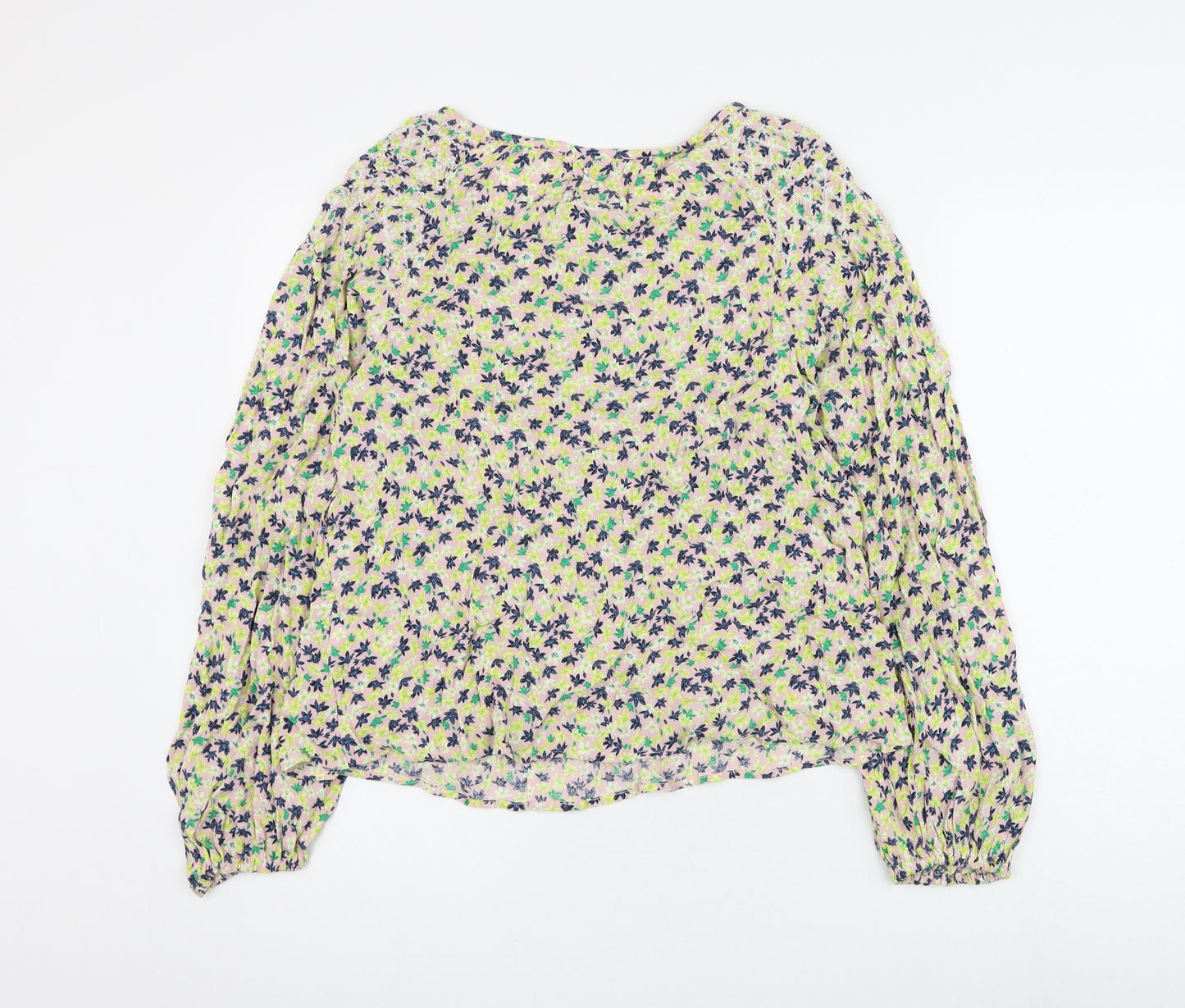 Marks and Spencer Womens Multicoloured Floral Viscose Basic Blouse Size 8 Round Neck