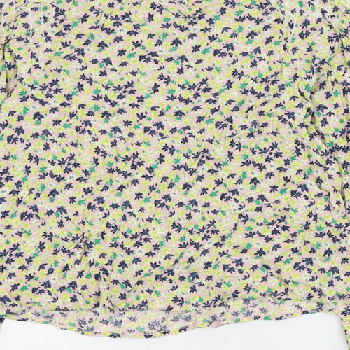 Marks and Spencer Womens Multicoloured Floral Viscose Basic Blouse Size 8 Round Neck