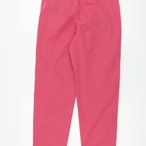 Marks and Spencer Womens Pink Cotton Trousers Size 6 L27 in Regular Zip