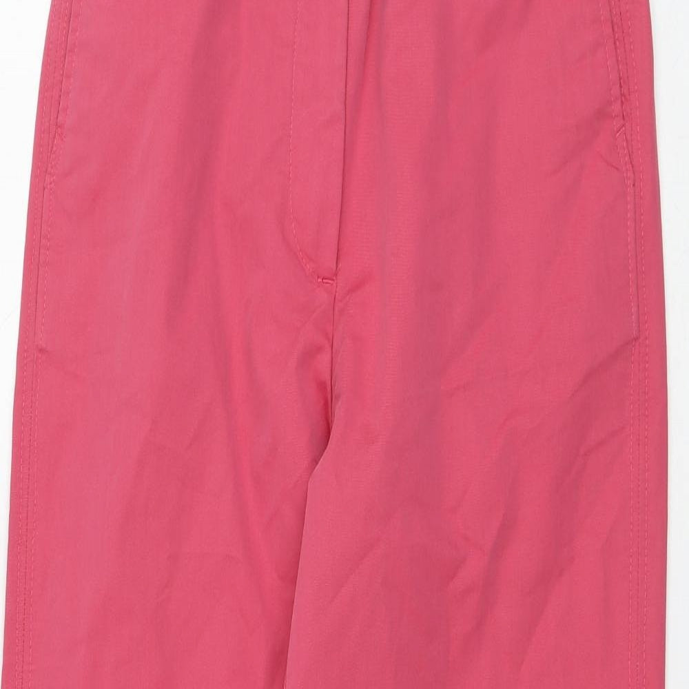 Marks and Spencer Womens Pink Cotton Trousers Size 6 L27 in Regular Zip