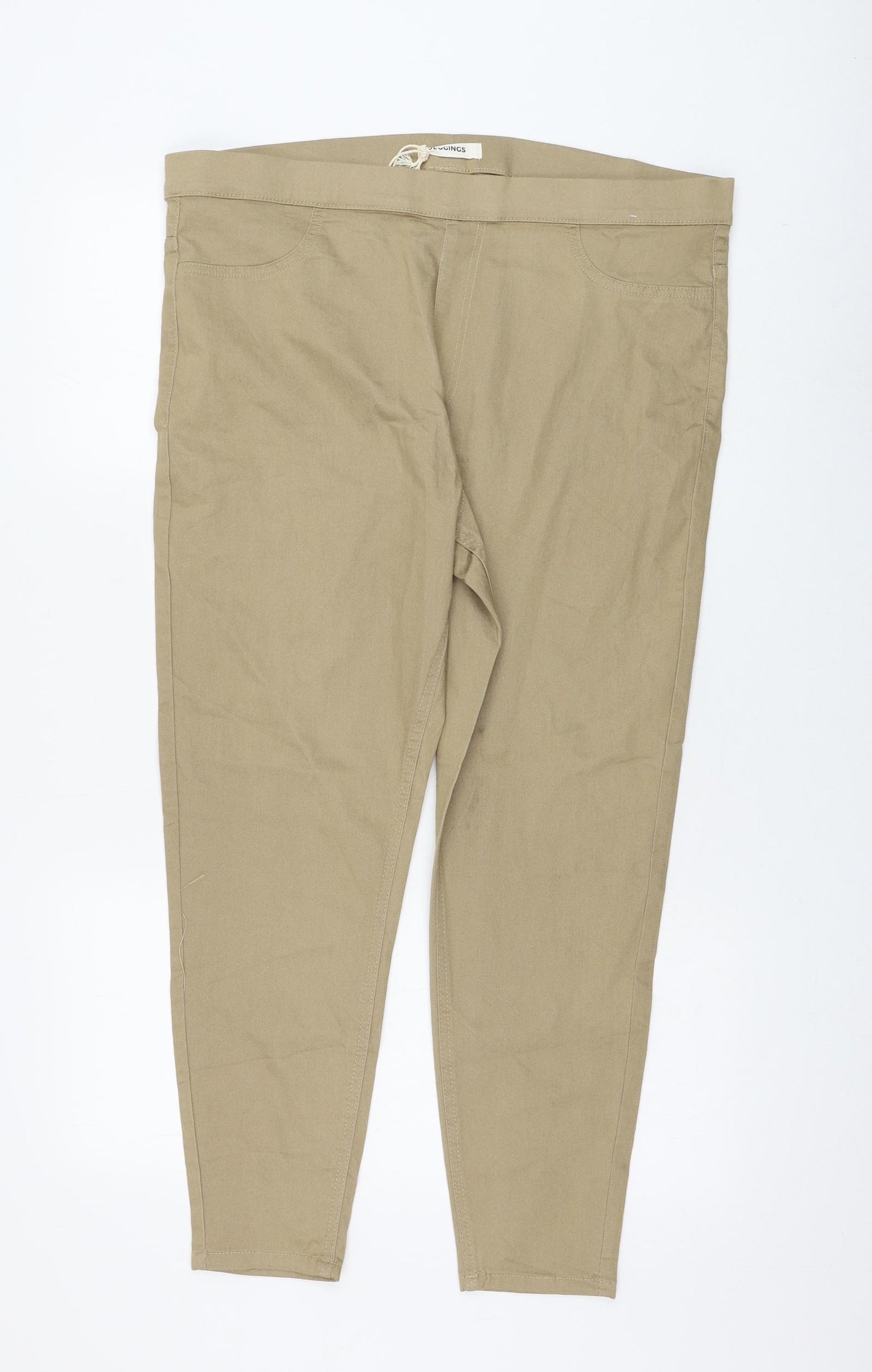 Marks and Spencer Womens Brown Cotton Jegging Jeans Size 18 L26 in Regular