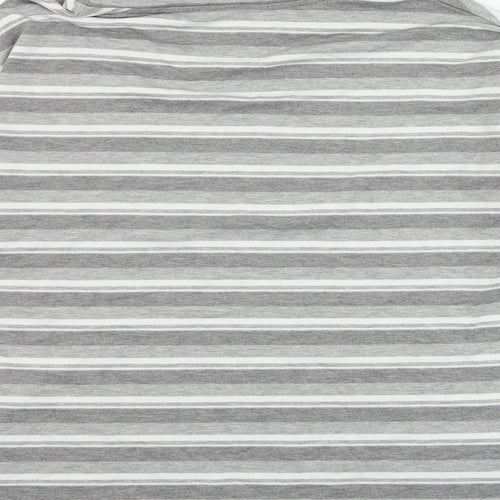 Preworn Womens Grey Striped Polyester Pullover Sweatshirt Size 16 Pullover