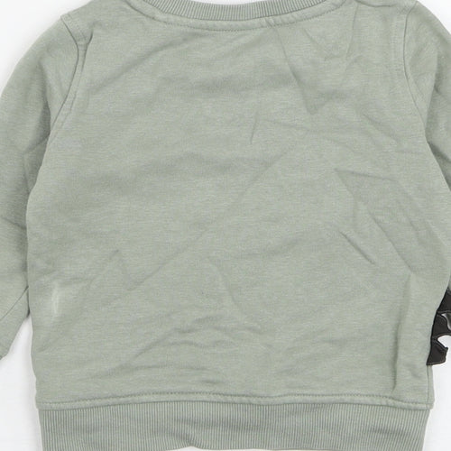 George Boys Green Cotton Pullover Jumper Size 12-18 Months Pullover - Dinosaur