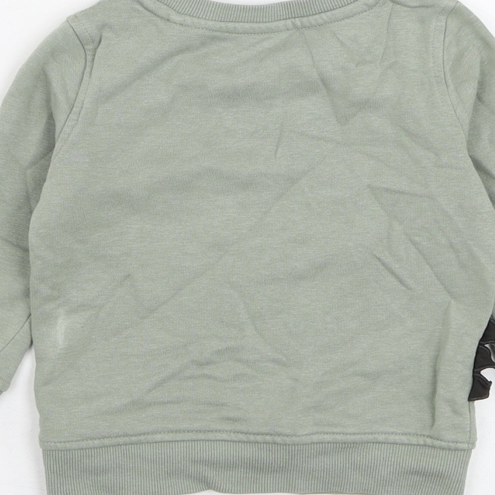 George Boys Green Cotton Pullover Jumper Size 12-18 Months Pullover - Dinosaur