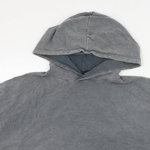 ASOS Womens Grey Cotton Pullover Hoodie Size 2 Pullover - Cropped