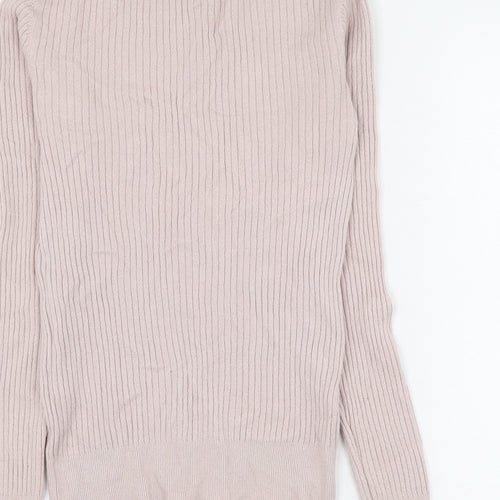 New Look Womens Pink Mock Neck Viscose Pullover Jumper Size 10