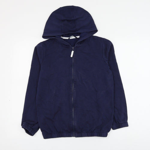 George Boys Blue Cotton Full Zip Hoodie Size 13-14 Years Zip