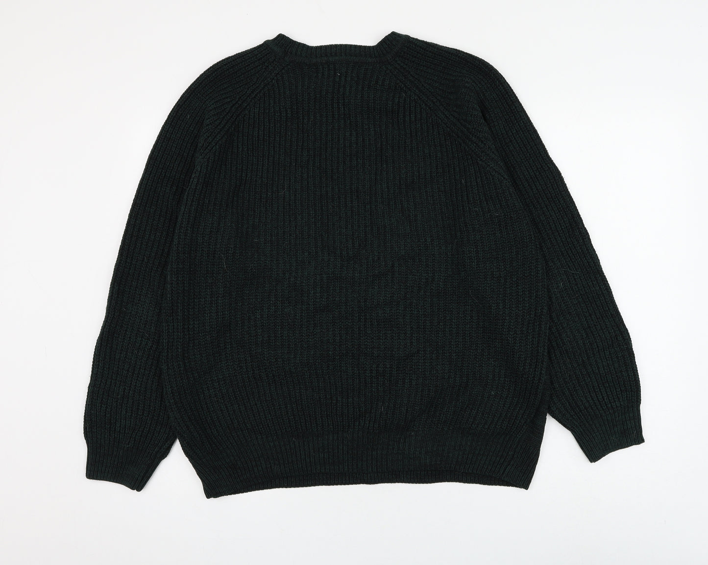 Primark Mens Green Round Neck Acrylic Pullover Jumper Size L