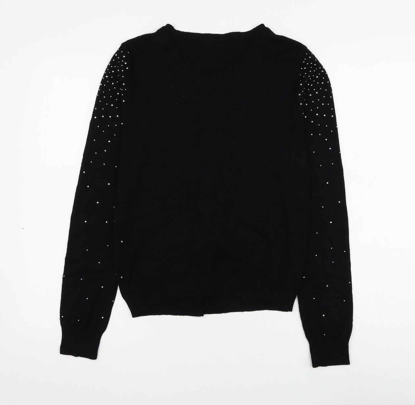 Atmosphere Womens Black Round Neck Viscose Cardigan Jumper Size 10