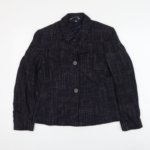Marks and Spencer Womens Blue Check Jacket Blazer Size 10 Button