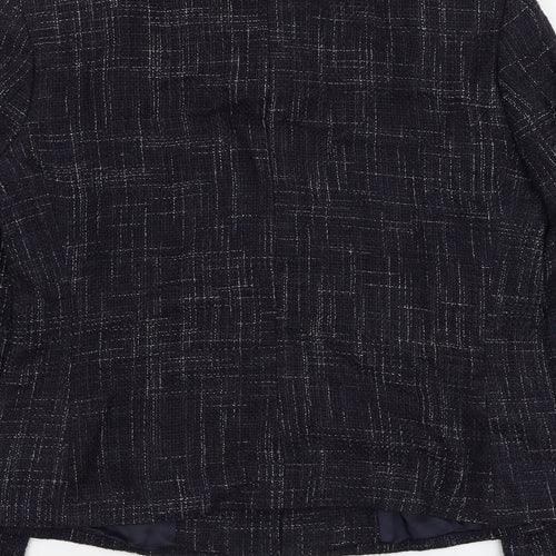 Marks and Spencer Womens Blue Check Jacket Blazer Size 10 Button