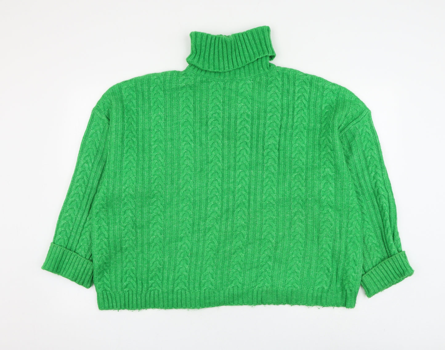 George Womens Green Roll Neck Acrylic Pullover Jumper Size XL