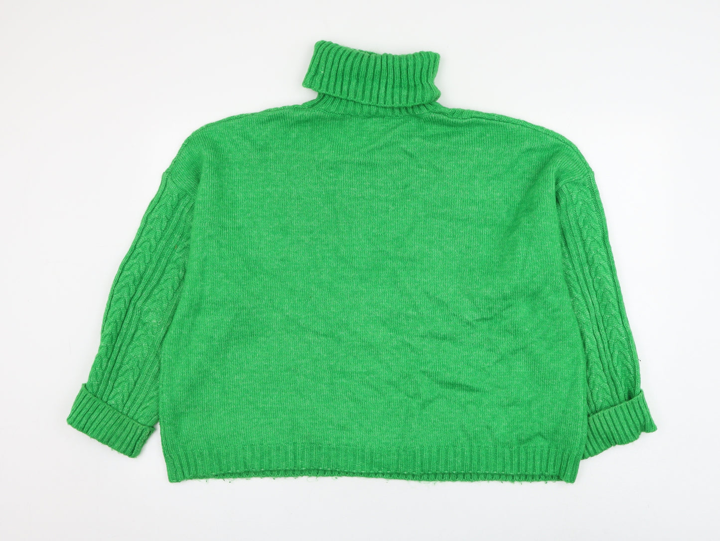George Womens Green Roll Neck Acrylic Pullover Jumper Size XL