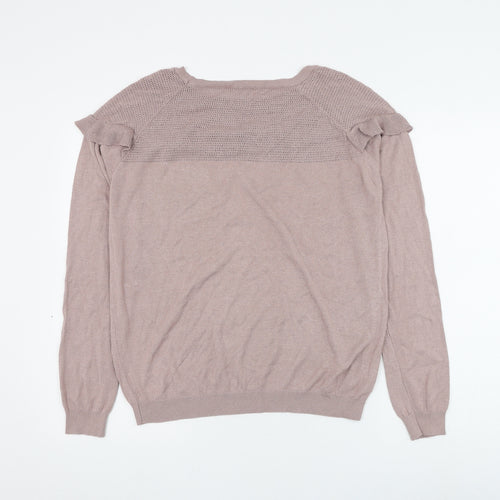 NEXT Womens Pink Round Neck Viscose Pullover Jumper Size 12