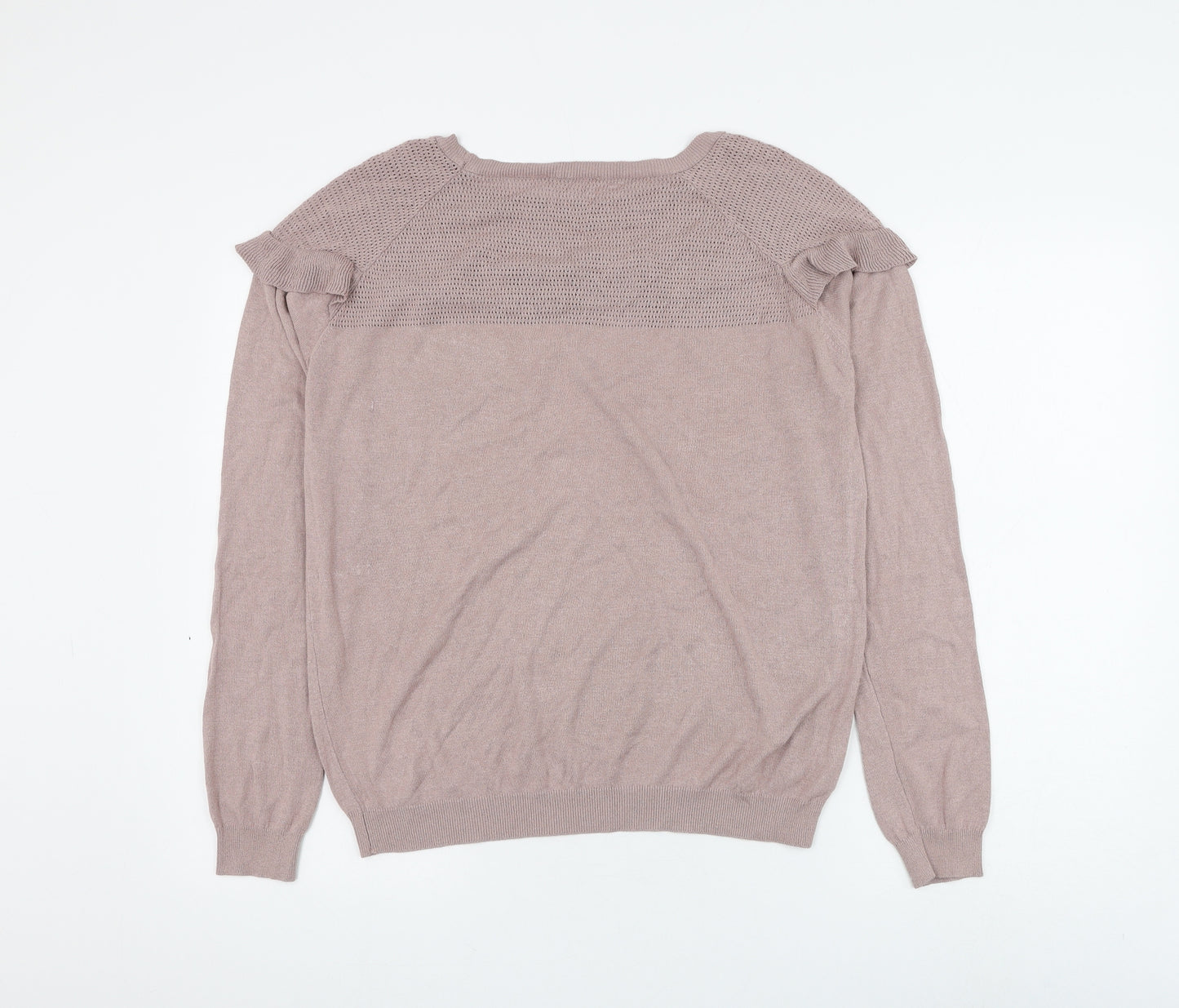 NEXT Womens Pink Round Neck Viscose Pullover Jumper Size 12