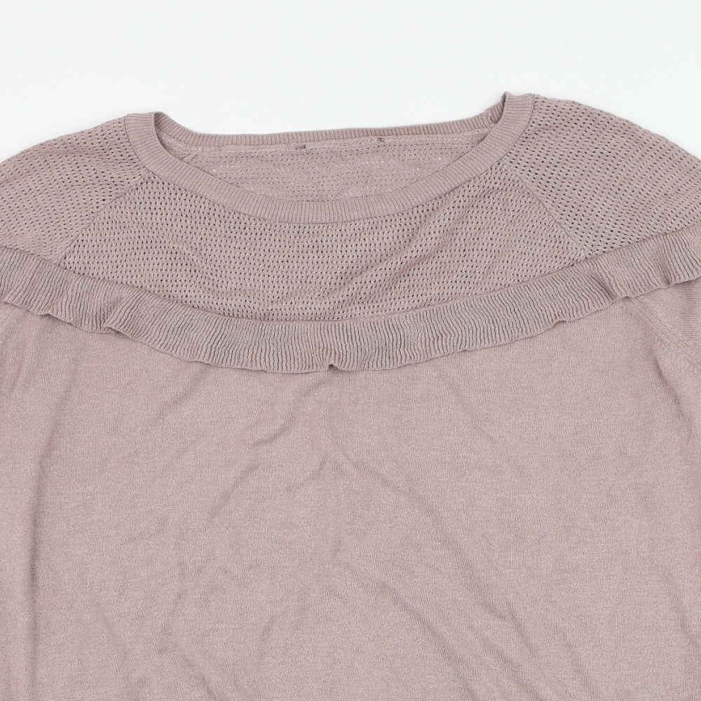 NEXT Womens Pink Round Neck Viscose Pullover Jumper Size 12