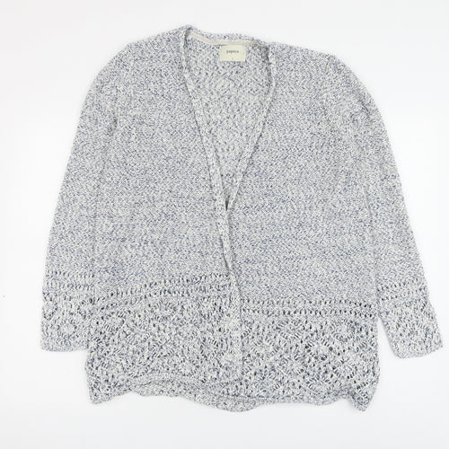 Papaya Womens Blue V-Neck Cotton Cardigan Jumper Size L
